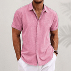Homem Camisa Linho Manga Curta