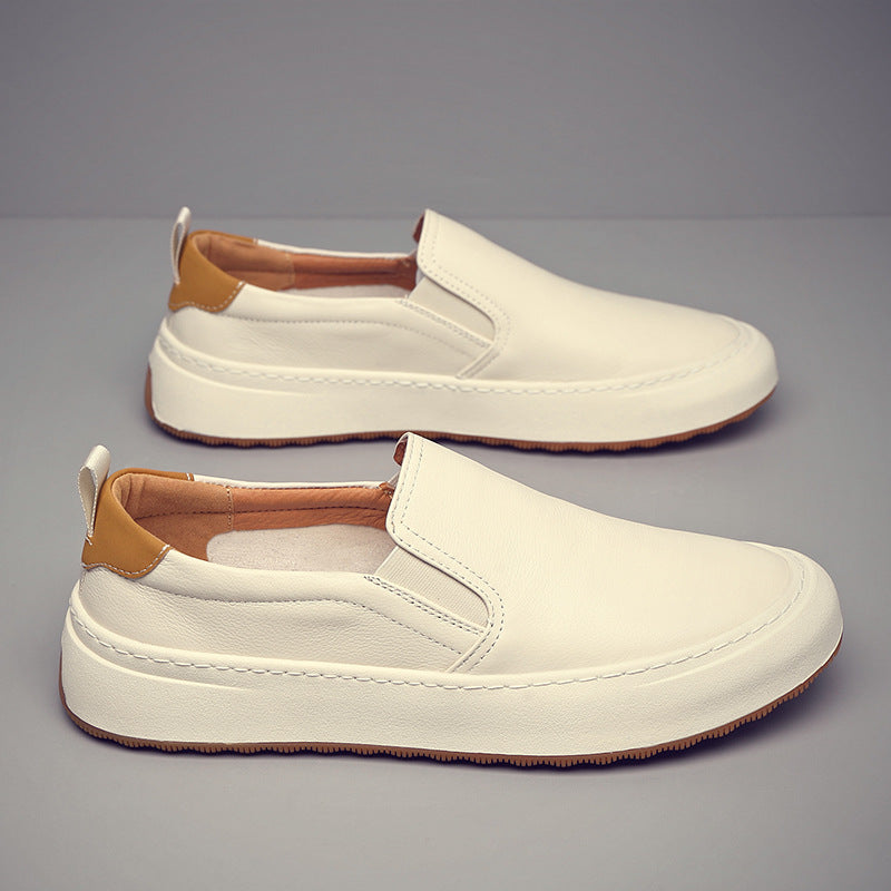 Mocassins Homem | Couro Branco, Respiráveis | Verão