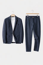 Conjunto de Linho para Homem | Casaco e Calças, Ajuste Relaxado