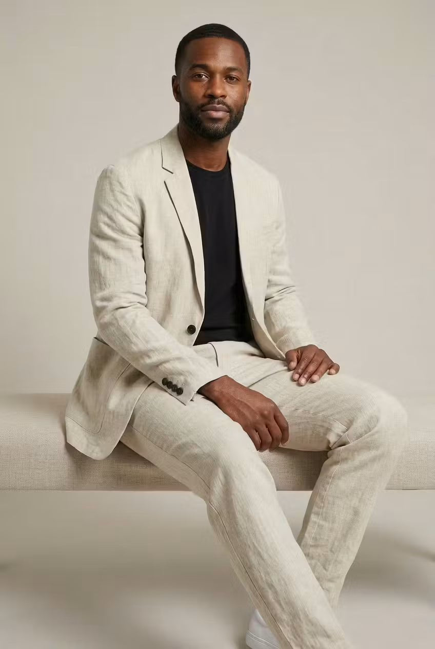 Wilhelmina | Conjunto Masculino Linho Blazer e Calça Relaxed Fit