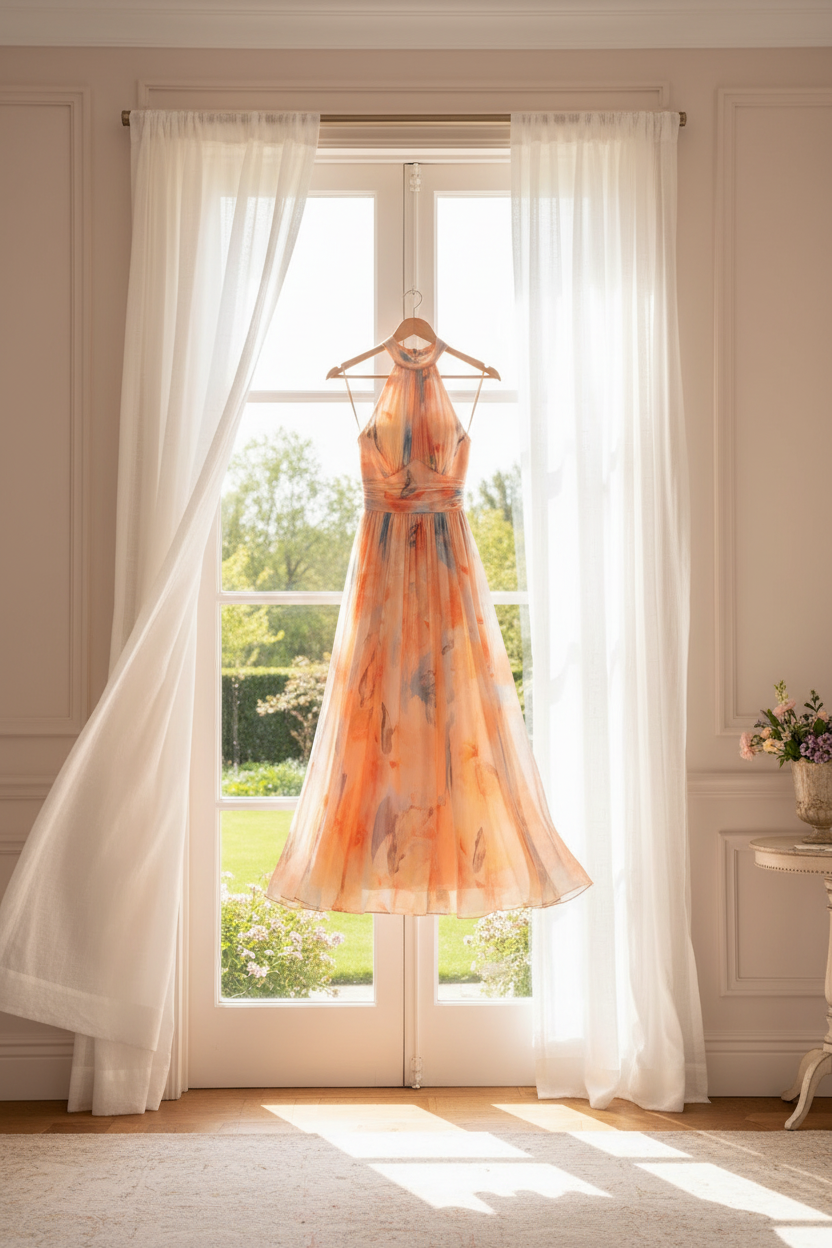 Cosima | Mulher Maxi Vestido Floral Halter Costas Abertas