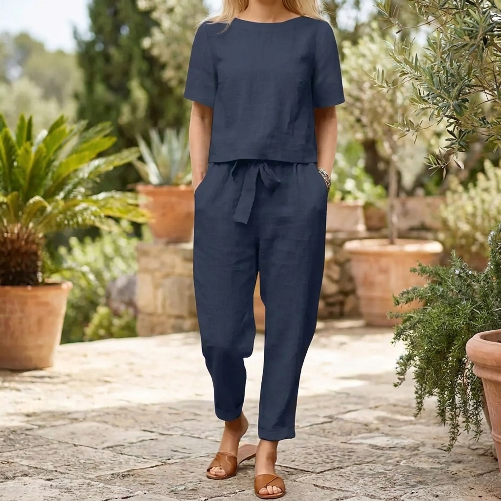 Jade | Conjunto Feminino 2 Peças Calça e Top Leve Verão