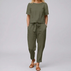 Jade | Conjunto Feminino 2 Peças Calça e Top Leve Verão