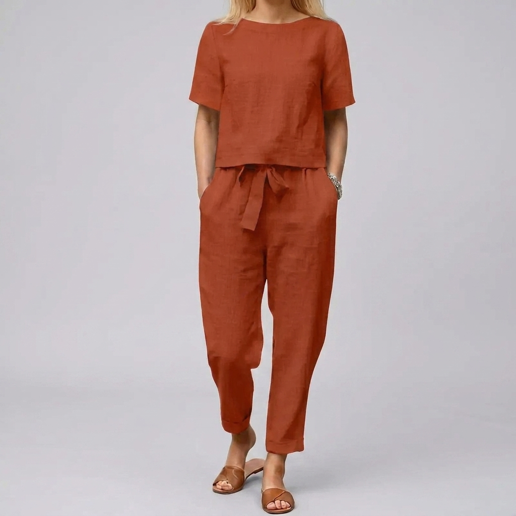 Jade | Conjunto Feminino 2 Peças Calça e Top Leve Verão