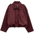 Xanthe | Mulher Bomber Cropped com Fecho de Correr