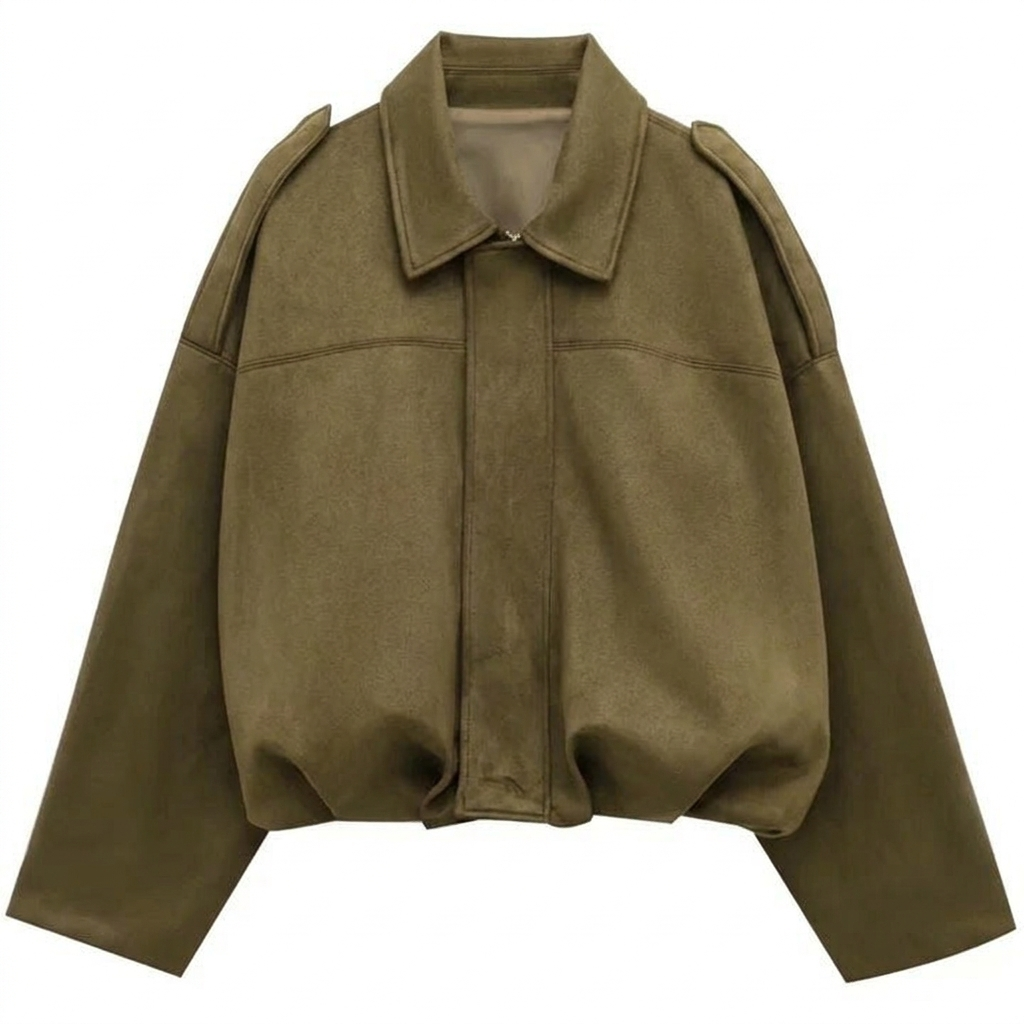Xanthe | Mulher Bomber Cropped com Fecho de Correr