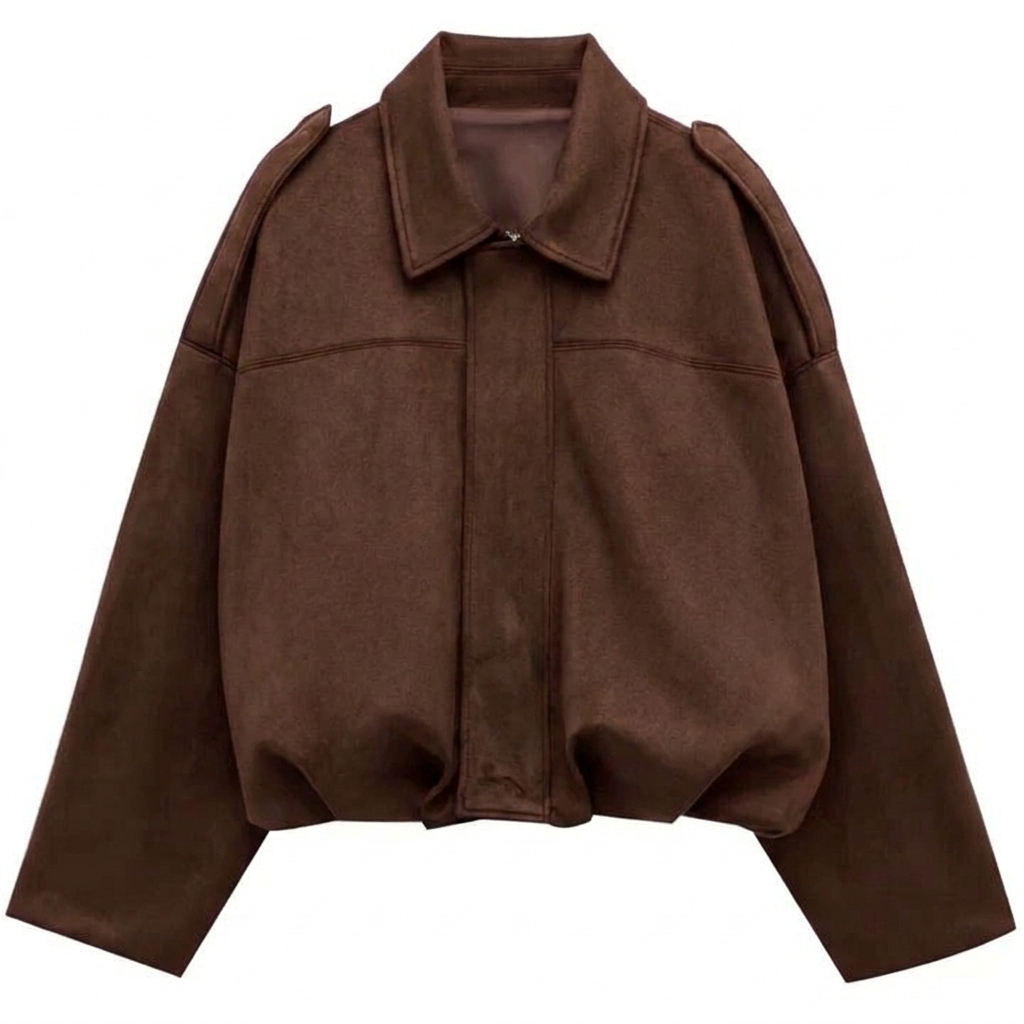 Xanthe | Mulher Bomber Cropped com Fecho de Correr