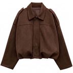Jaqueta Bomber Cropped com Zíper