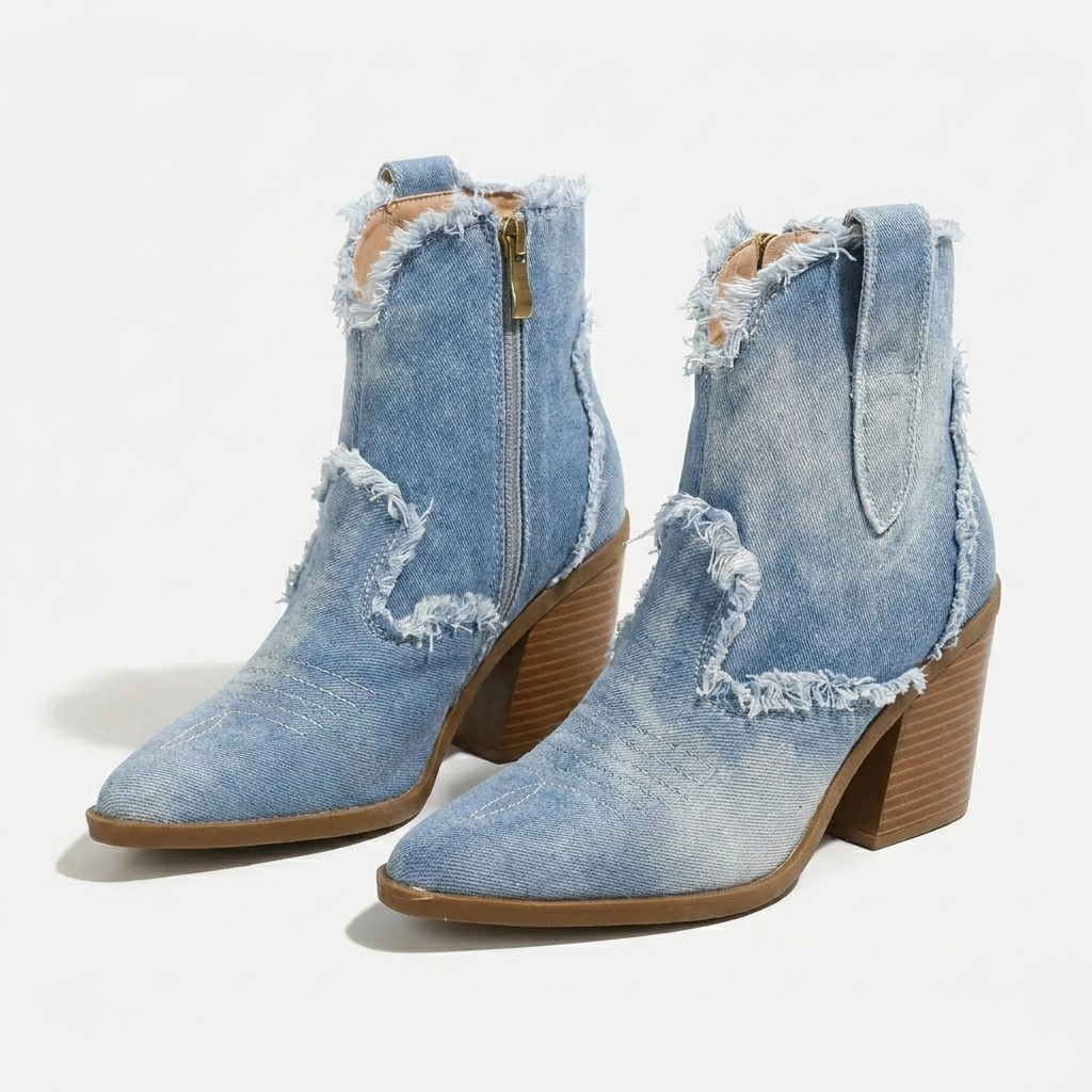 Xanthe | Botas Femininas Salto Bloco Tornozelo