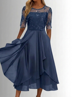 Vestido de Renda Feminino | Elegante, Decote Fechado | Festa