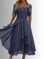 Vestido de Renda Feminino | Elegante, Decote Fechado | Festa