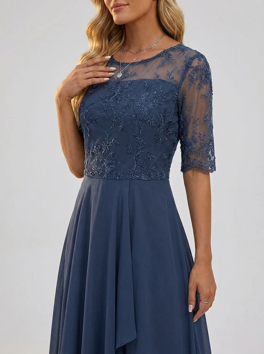 Vestido de Renda Feminino | Elegante, Decote Fechado | Festa
