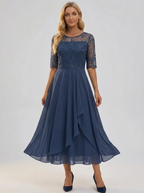 Vestido de Renda Feminino | Elegante, Decote Fechado | Festa