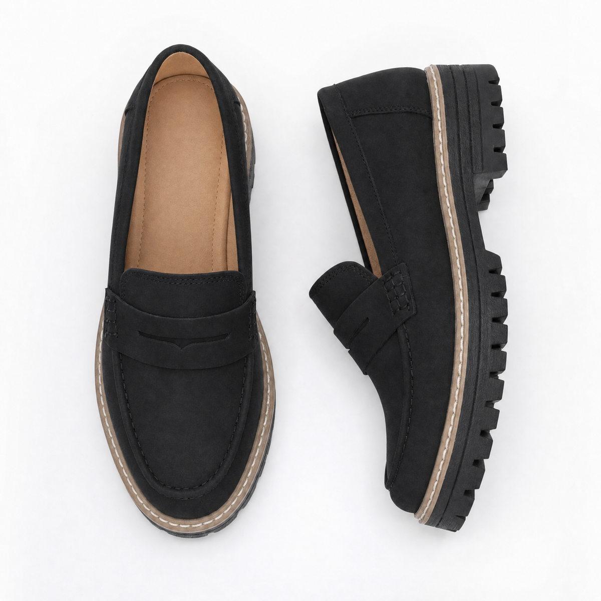 Della | Mocassins ortopédicos de plataforma femininos com suporte do arco