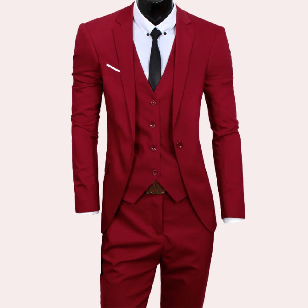 Zelda | Fato Masculino de 3 Peças | Slim Fit, Elegante | Casamento, Negócios