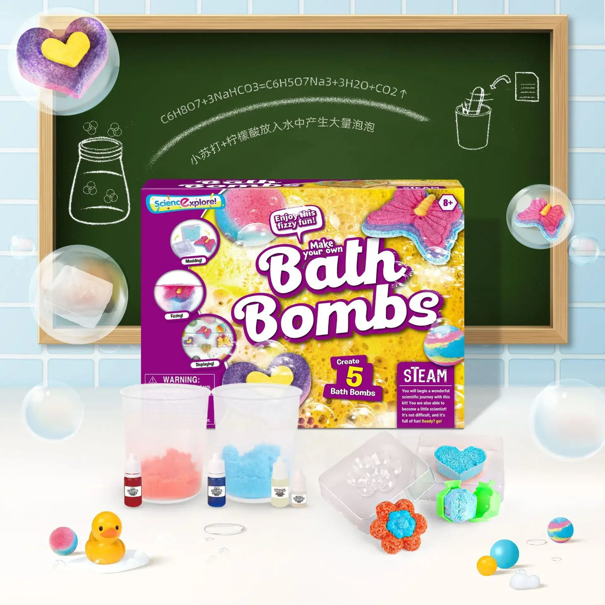 Sabine | Kit DIY Bombas de Banho | Coloridas & Educativas | Crianças a Partir de 6 Anos