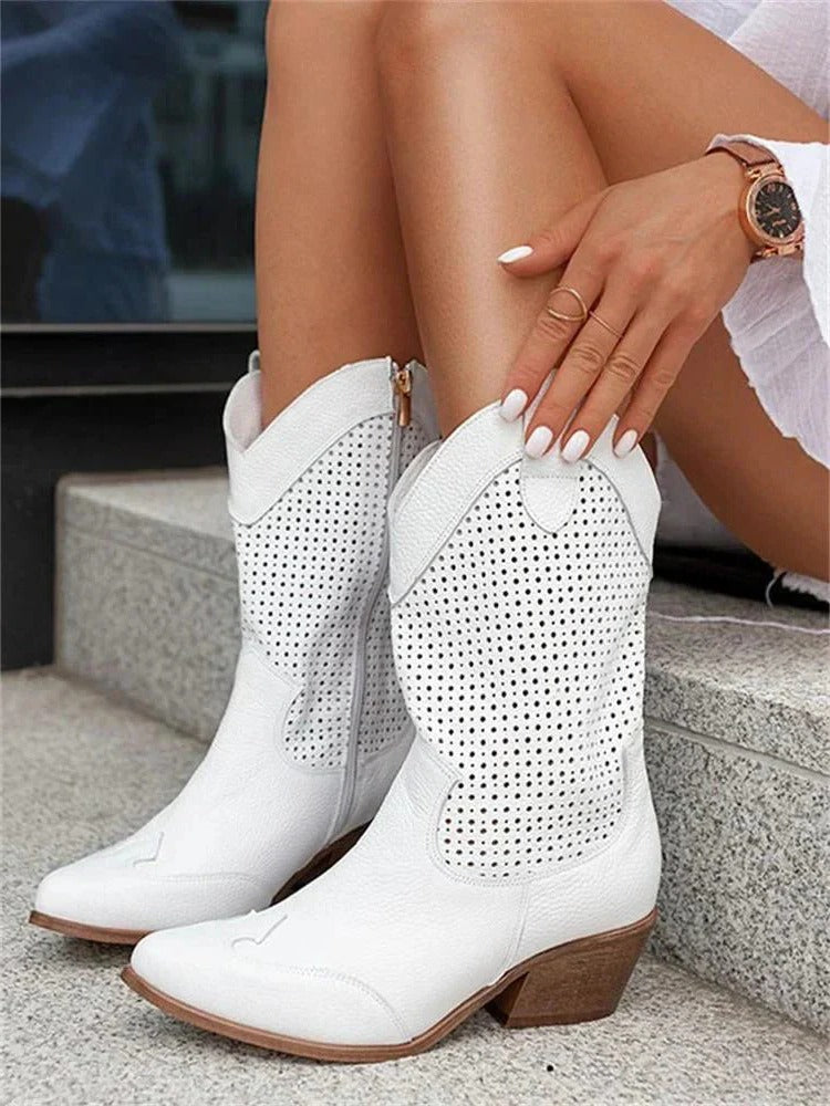 Botas Cano Médio com Fecho Mulher