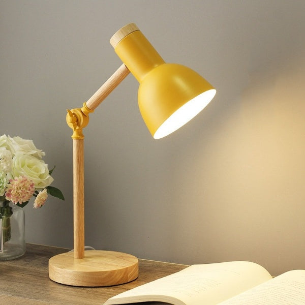Fleur | Candeeiro de Mesa LED | Design Nórdico Ajustável | Metal e Madeira