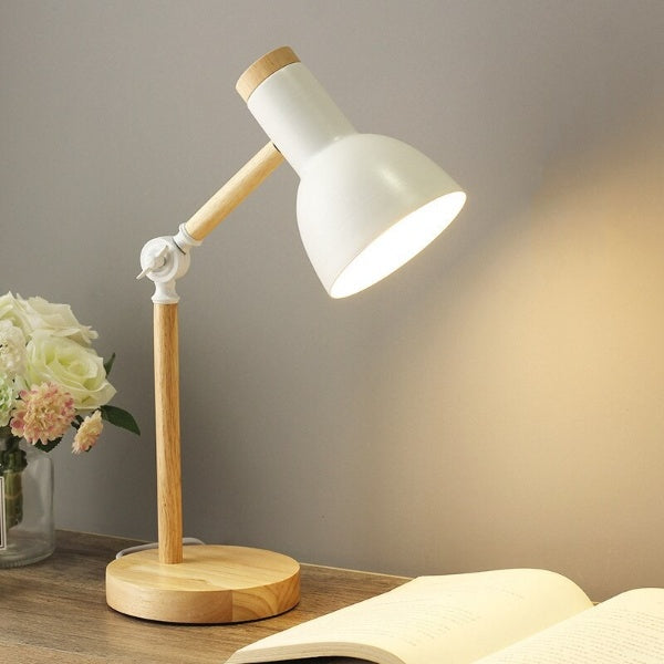 Fleur | Candeeiro de Mesa LED | Design Nórdico Ajustável | Metal e Madeira