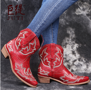 Liora | Botas Cowboy Couro Femininas Bordadas Western
