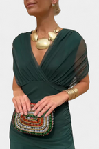 Selene | Vestido Floral Feminino Decote V Saia Longa