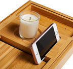 Bandeja de Banho Bambu Extensível com Suporte