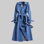 Sabine | Mulher Trench Coat Cinto Dupla Fileira de Botões