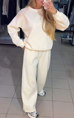 Faye | Conjunto Loungewear Feminino Calça Larga Detalhes Strass