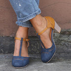 Leah | Mulher Scarpin Salto Bloco 5cm