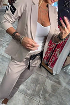 Indra | Conjunto Feminino 2 Peças Blazer e Calça Cintura Elástica
