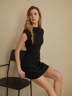 Alba | Mulher Vestido de Cocktail Manga Curta Mini