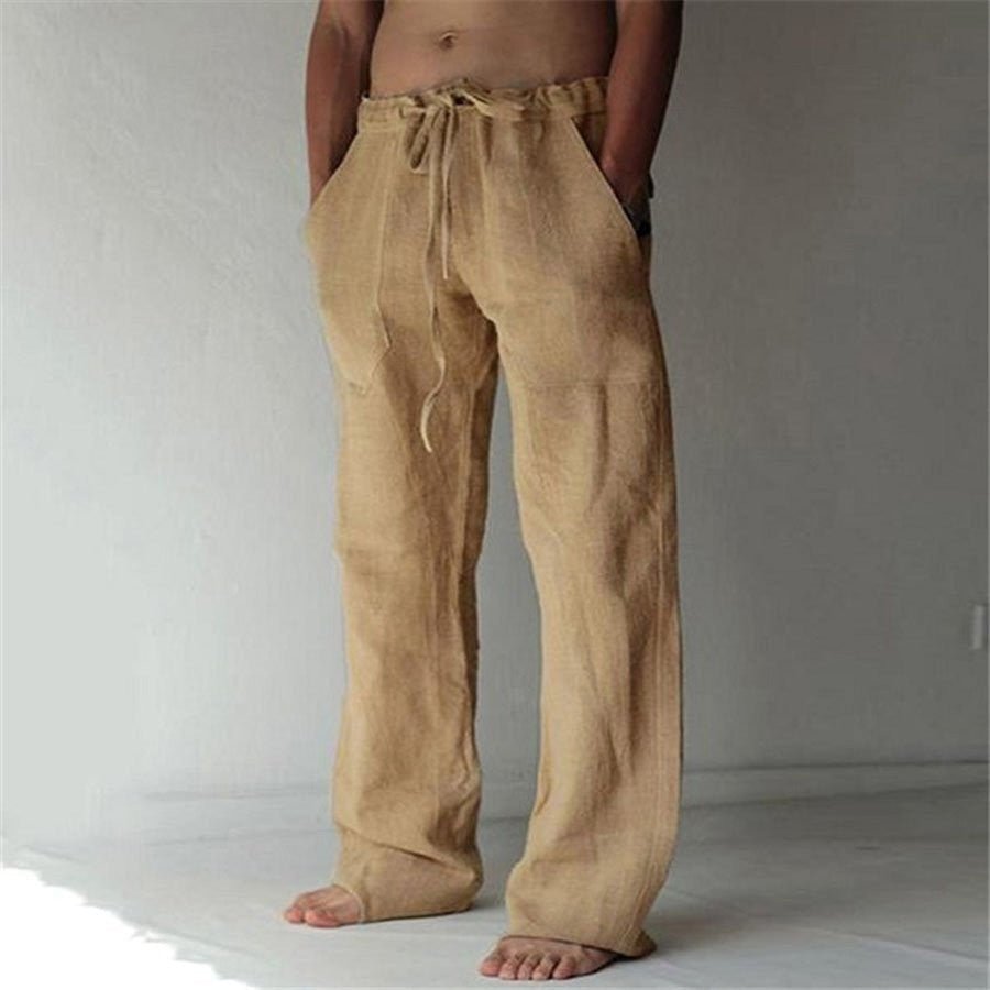 Romilly | Calças de Linho Masculinas Corte Reto