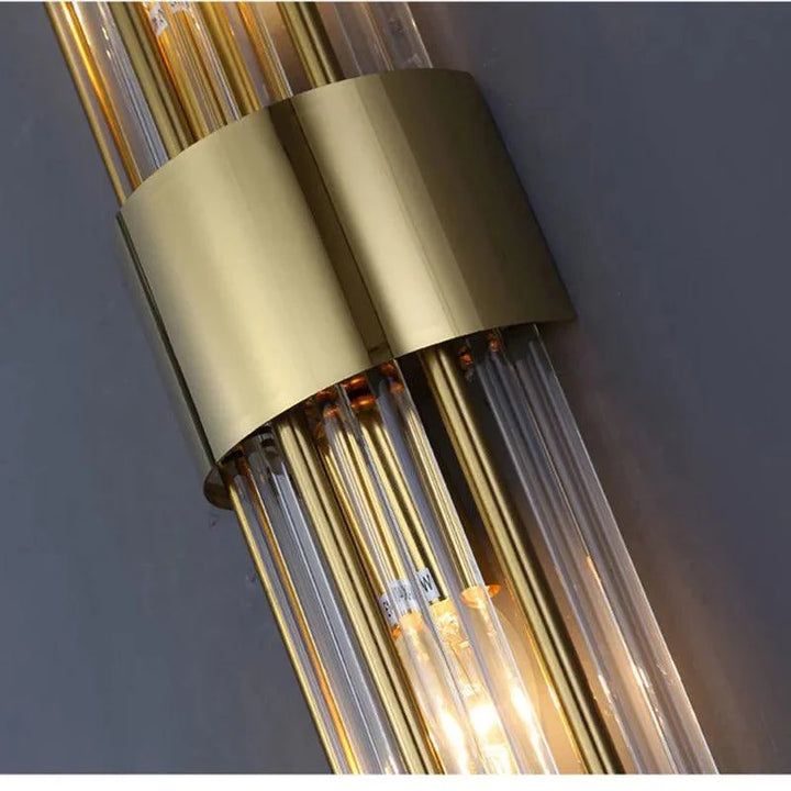 Aplique de Parede LED | Cristal e Dourado, Design Moderno | Mila