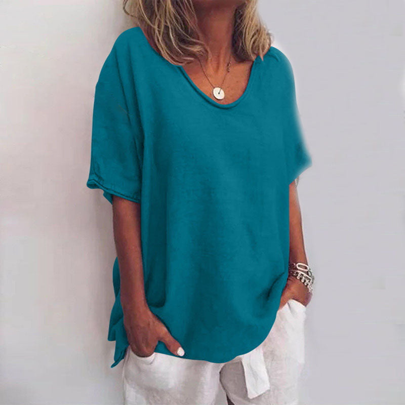 Romy | Blusa Feminina Manga Curta Folgada