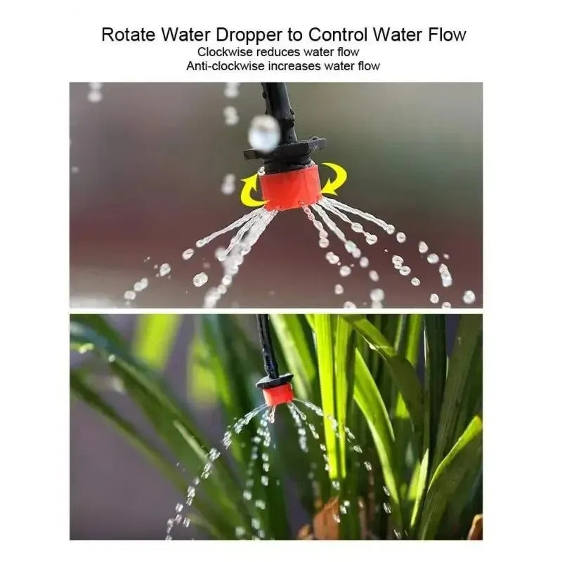 Sistema de irrigação automático para jardim com mangueira e sprinklers ajustáveis
