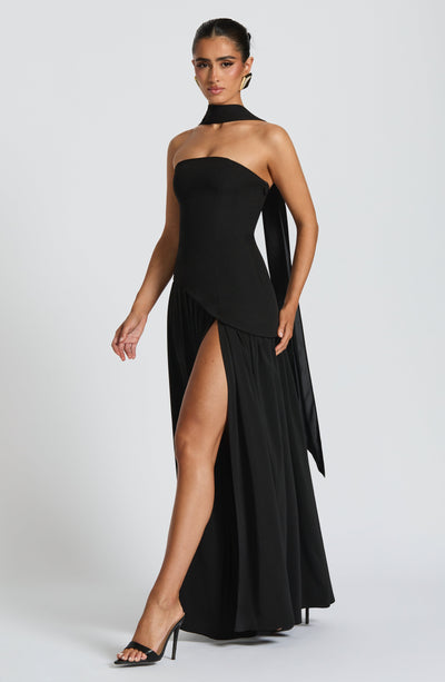 Halcyon | Vestido Maxi Mulher Corpete sem Alças Fenda