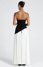 Halcyon | Vestido Maxi Mulher Corpete sem Alças Fenda