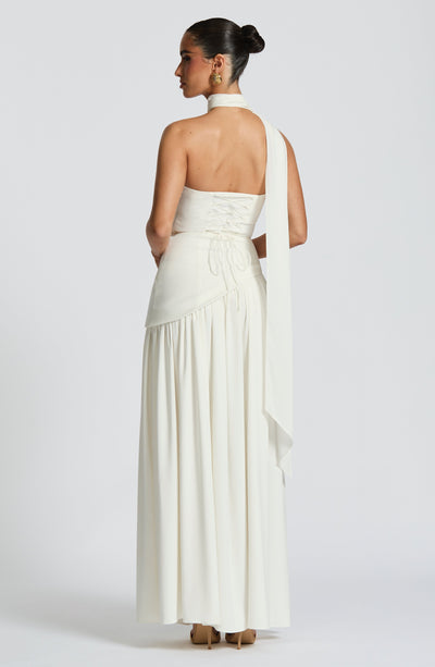 Halcyon | Vestido Maxi Mulher Corpete sem Alças Fenda
