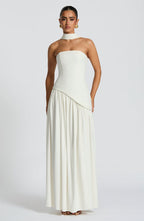 Halcyon | Vestido Maxi Mulher Corpete sem Alças Fenda