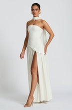 Halcyon | Vestido Maxi Mulher Corpete sem Alças Fenda