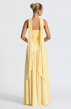 Halcyon | Vestido Maxi Mulher Corpete sem Alças Fenda