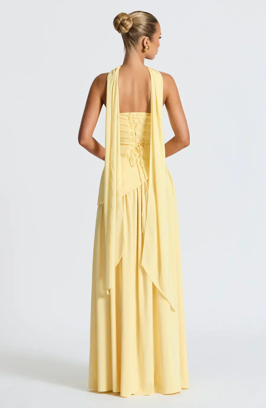 Halcyon | Vestido Maxi Mulher Corpete sem Alças Fenda