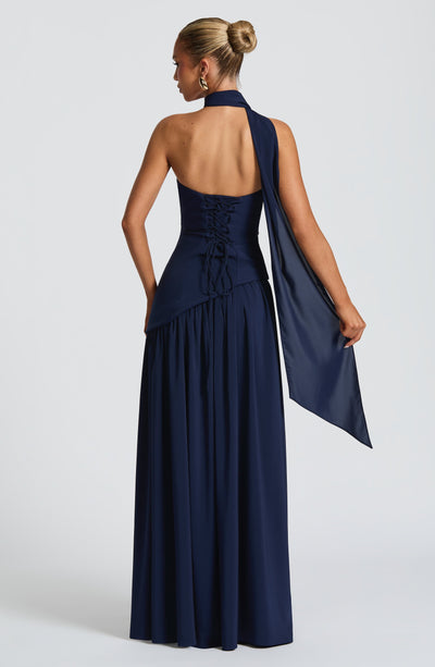 Halcyon | Vestido Maxi Mulher Corpete sem Alças Fenda