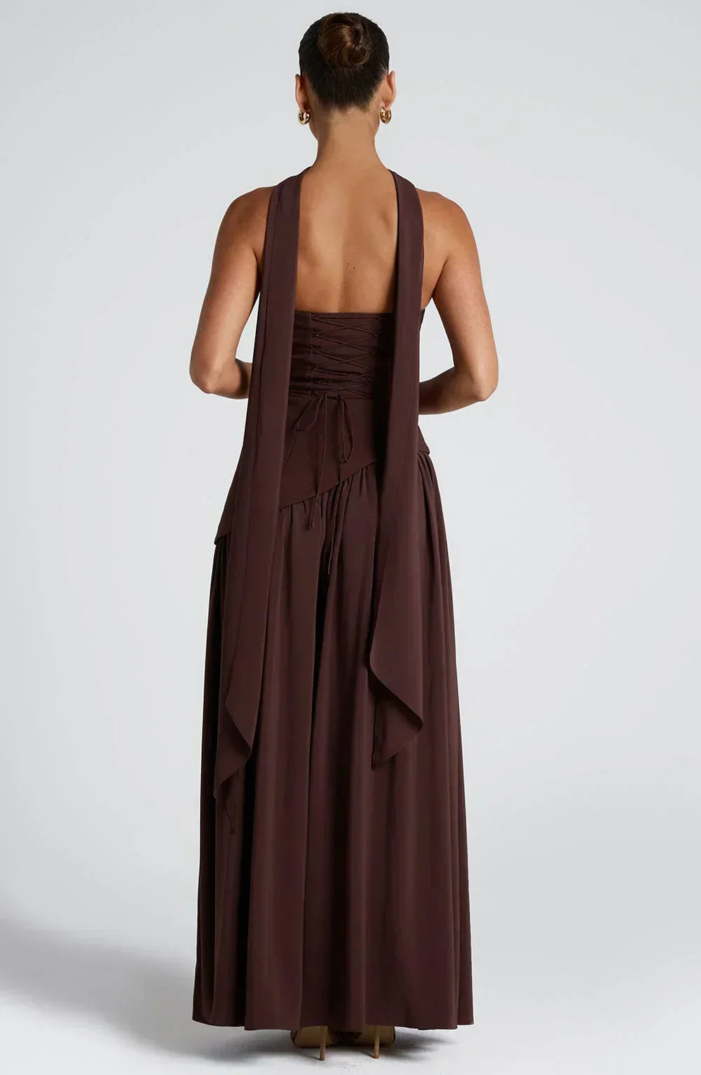 Halcyon | Vestido Maxi Mulher Corpete sem Alças Fenda
