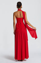 Halcyon | Vestido Maxi Mulher Corpete sem Alças Fenda