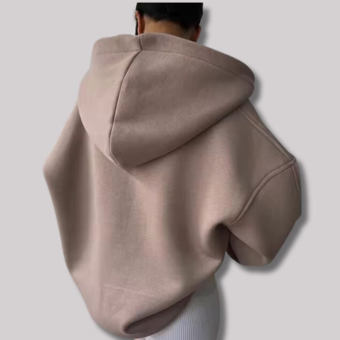 Hazel | Mulher Hoodie Oversized Pullover Gola Entalhada