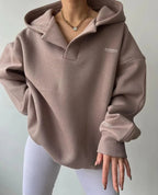 Hazel | Mulher Hoodie Oversized Pullover Gola Entalhada
