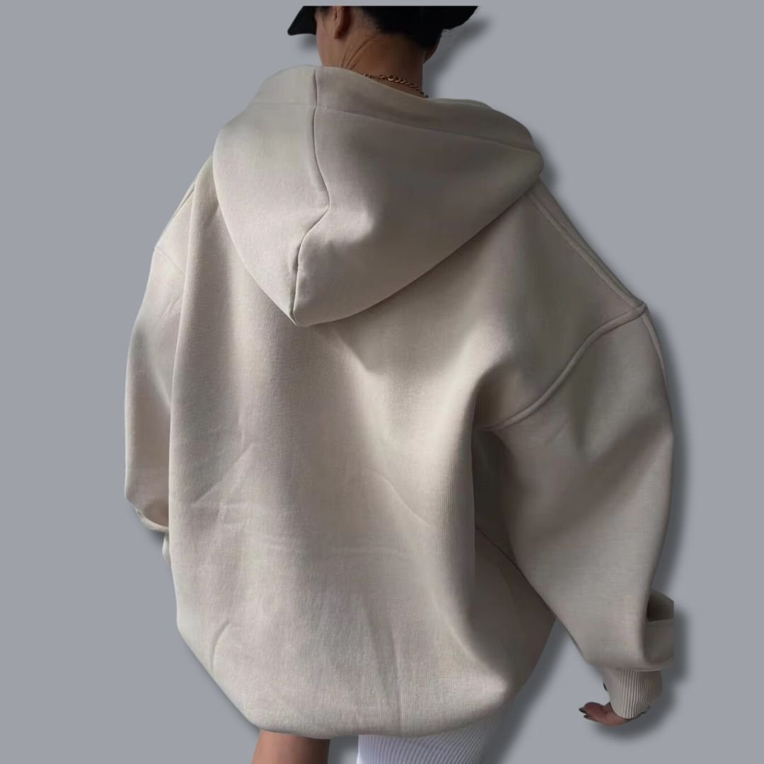 Hazel | Mulher Hoodie Oversized Pullover Gola Entalhada