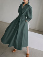 Una | Vestido Camiseiro Feminino Midi com Botões