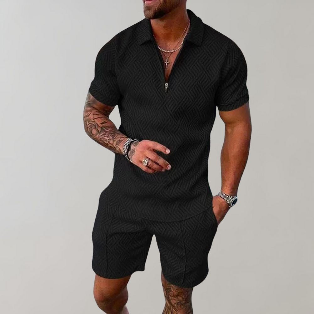 Conjunto Shorts Masculino | Slim Fit Verão, Manga Curta